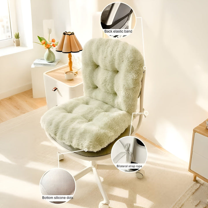 Soft seat cushion made of faux fur – Extra thick & cuddly | Perfect for chair and sofa | Stornfield