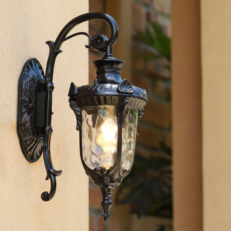 Traditional European Cylinder Lantern Aluminum Glass 1-Light Outdoor Wall Sconce Lamp For Outdoor Patio | Stornfield