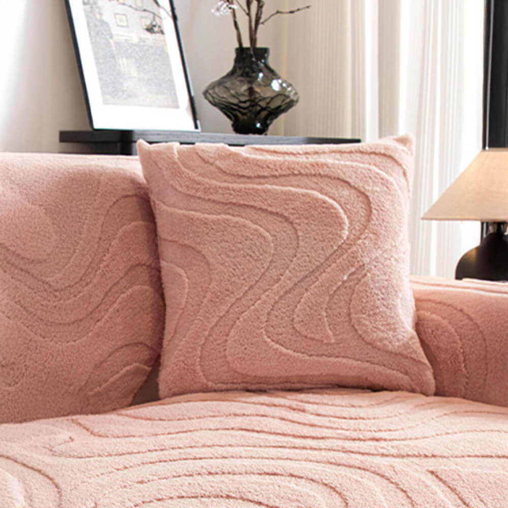 Warm Plush Curved Jacquard Non-Slip Sofa Protector Cover | Stornfield