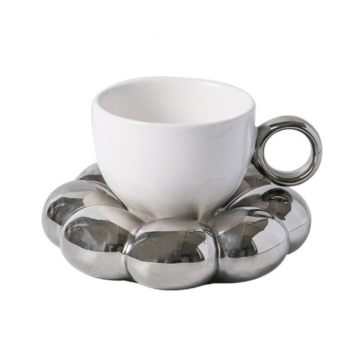 Pastell Bubble Cup with Saucer – Elegant Ceramic Cup for Unique Dining | Stornfield