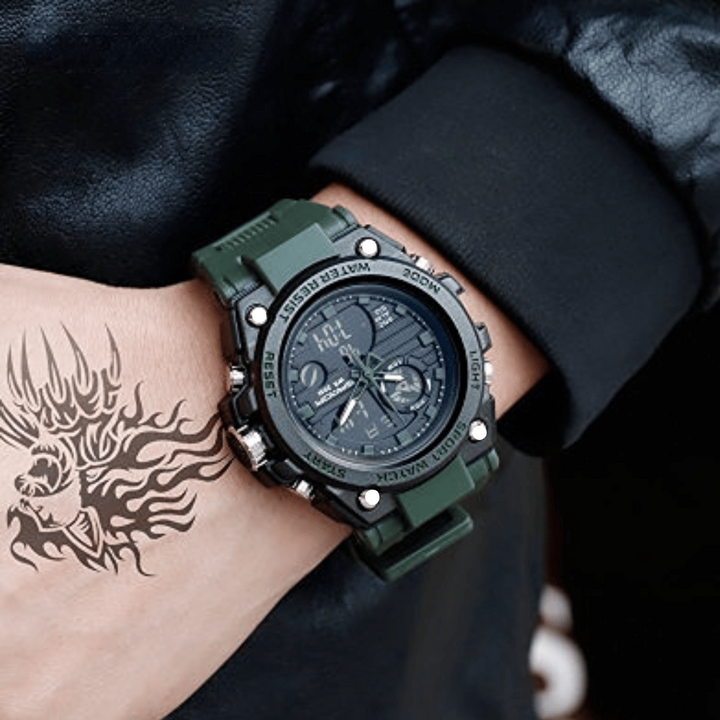 Stornfield | Men's Sporty Luminous Waterproof Multifunctional Dual Display Wristwatch