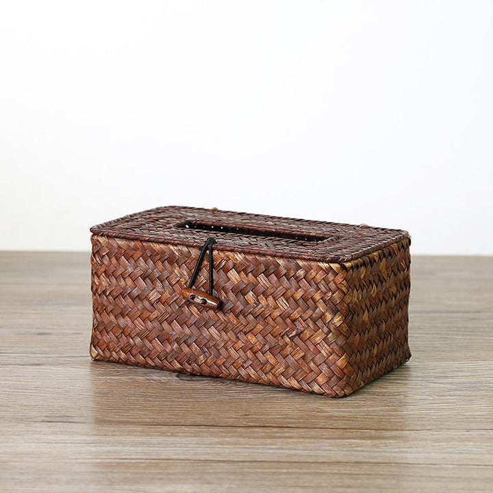 Handcrafted Natural Wicker Tissue Box Holder Stornfield