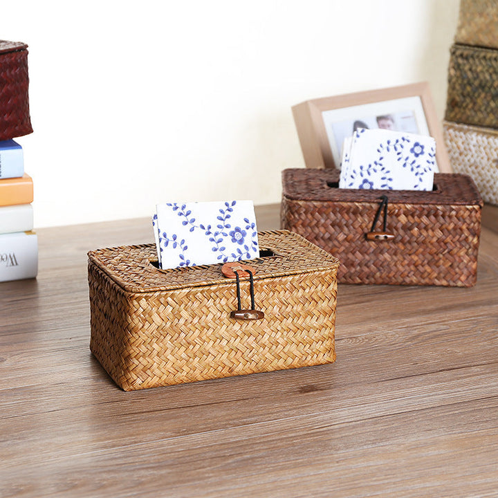 Handcrafted Natural Wicker Tissue Box Holder Stornfield