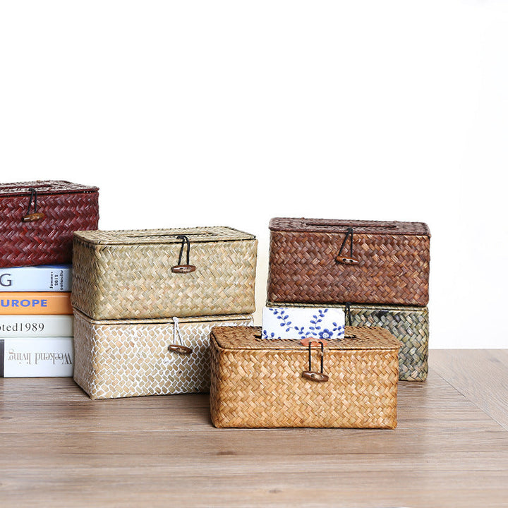 Handcrafted Natural Wicker Tissue Box Holder Stornfield
