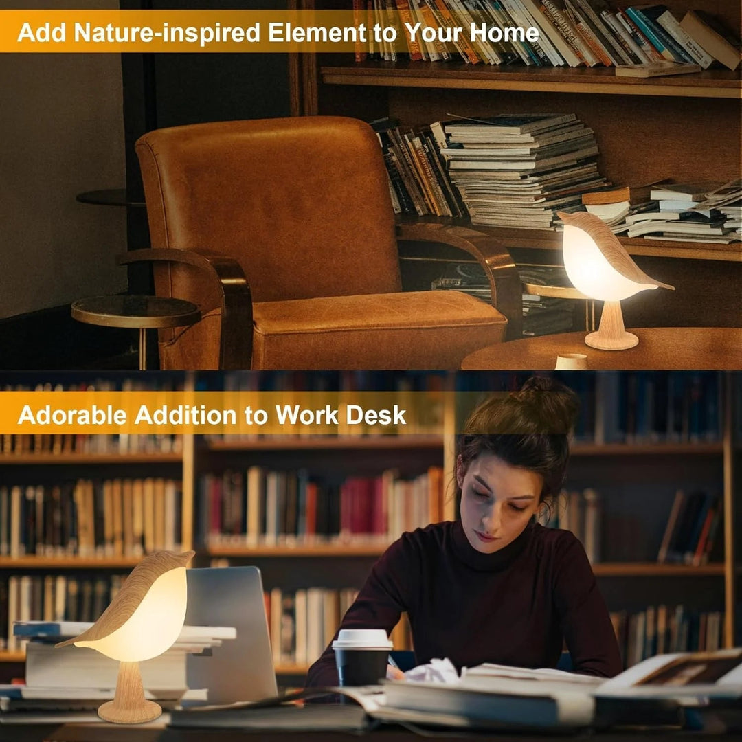 Stornfield | Touch Control Wooden Night Light - Rechargeable LED Bedside Lamp