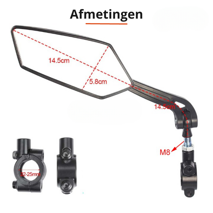 360° rearview mirror for bicycle with handlebar mount | Stornfield