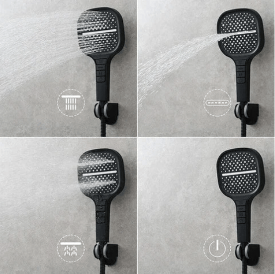 HydraLux 7-Settings Shower Head – Water-Saving & Anti-Scale – Square Chrome | Stornfield