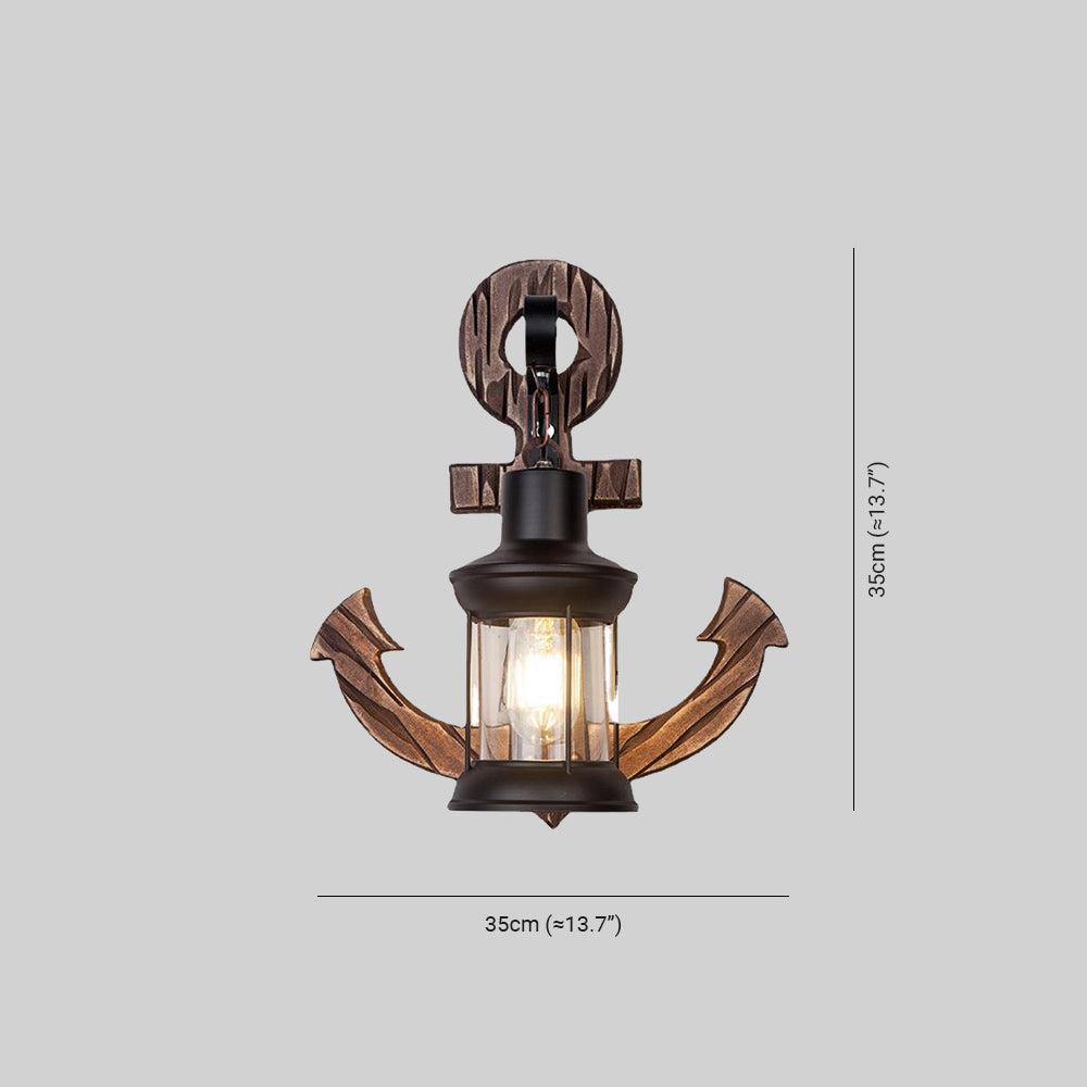 Rustic Wooden Wall Sconce with Stornfield Lantern
