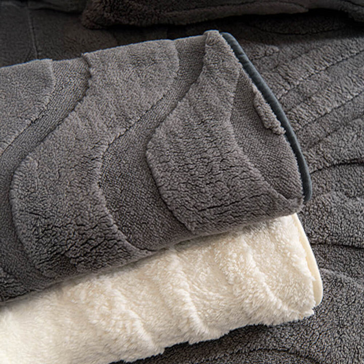 Warm Plush Curved Jacquard Non-Slip Sofa Protector Cover | Stornfield