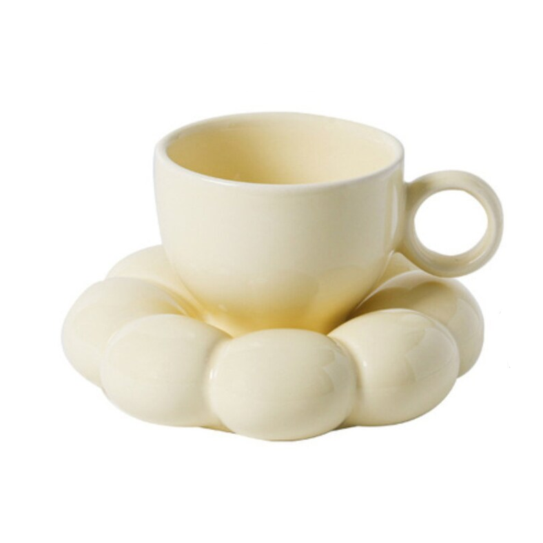 Pastell Bubble Cup with Saucer – Elegant Ceramic Cup for Unique Dining | Stornfield
