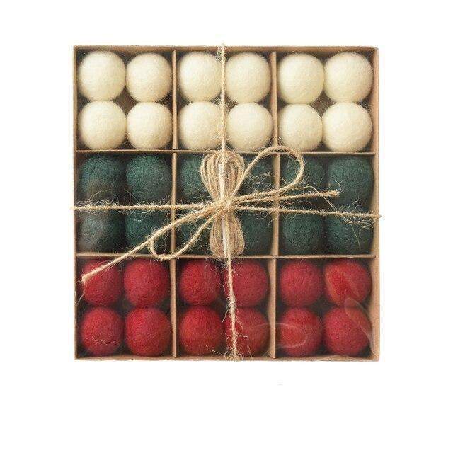 36pcs Stornfield Wool Christmas Tree Balls