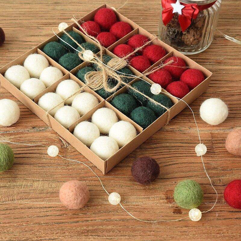 36pcs Stornfield Wool Christmas Tree Balls