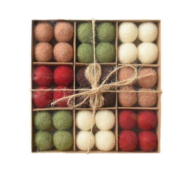 36pcs Stornfield Wool Christmas Tree Balls