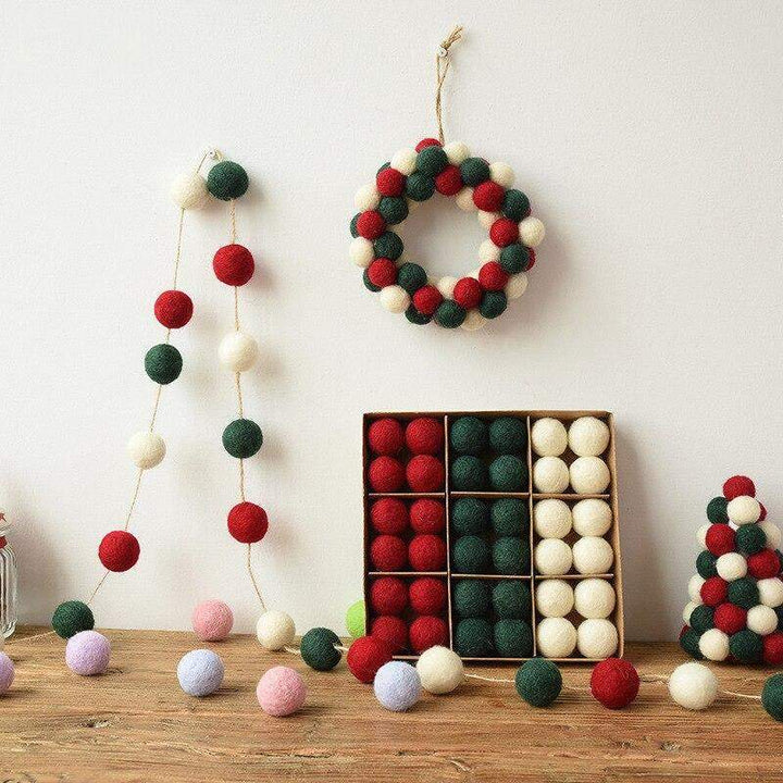 36pcs Stornfield Wool Christmas Tree Balls