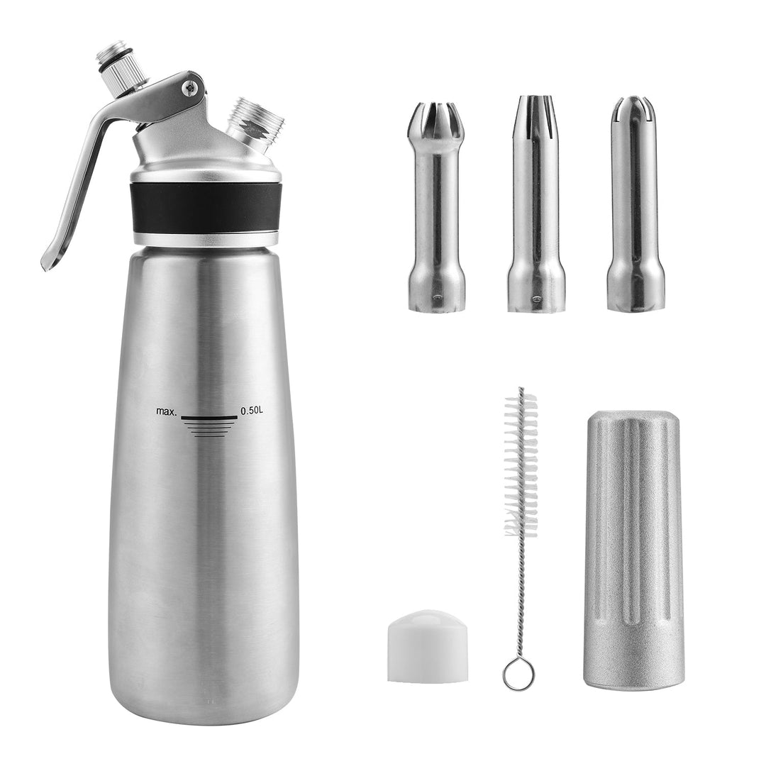 Sahne dispenser stainless steel with 3 nozzles 500ml | Stornfield