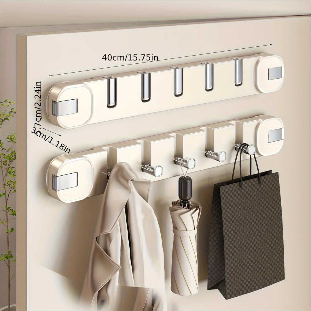 Wall Hook Panel Without Drilling – OrganizePlus Hidden 5-Hook Rack | Stornfield