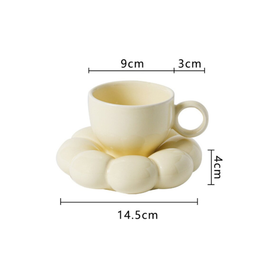 Pastell Bubble Cup with Saucer – Elegant Ceramic Cup for Unique Dining | Stornfield
