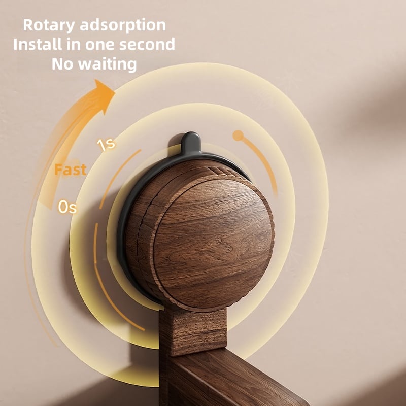Walnut Wood Toilet Paper Holder – Hole-free with Suction Cup | Stornfield
