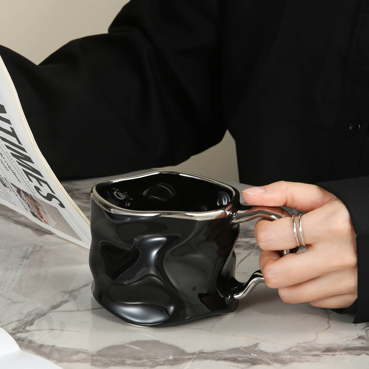 CreArt Mug – Handmade Ceramic Coffee Mug with Unique Crumpled Design | Stornfield