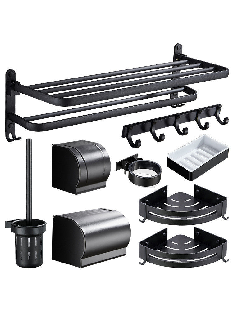 Wall-mounted towel shelf, no drilling required. | Stornfield