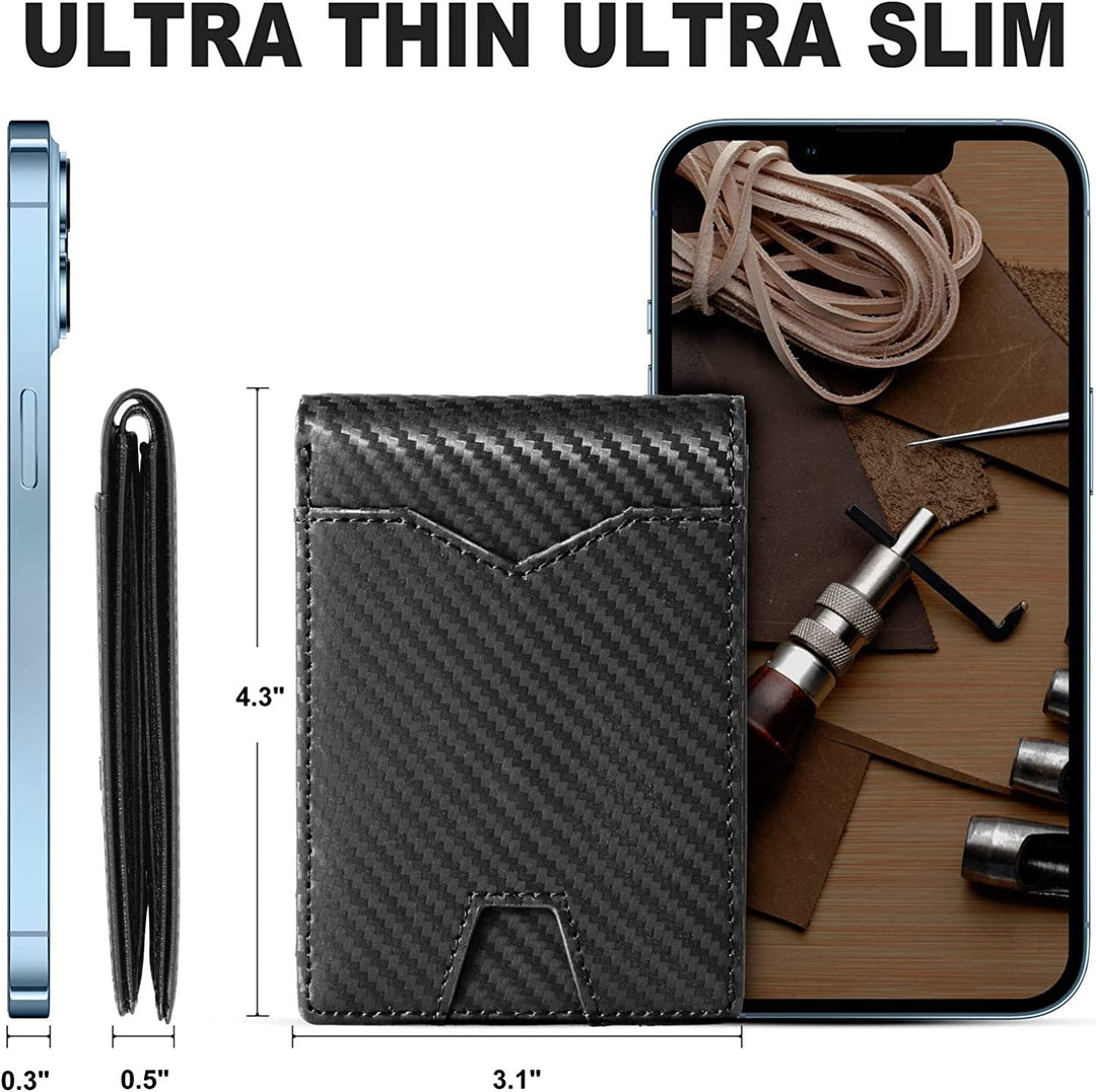 Stornfield | Men’s Slim RFID Wallet | Leather Card Holder | Black