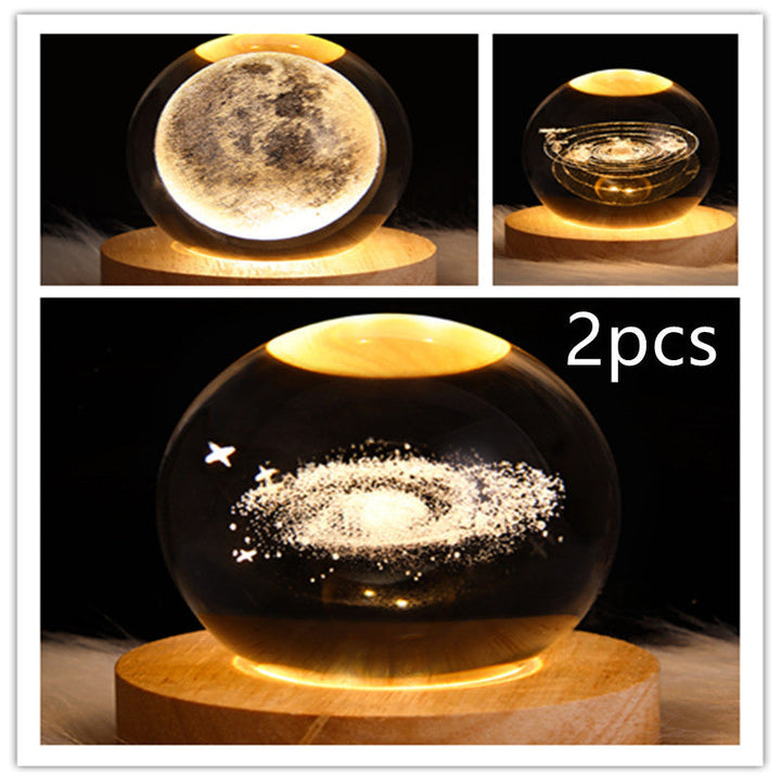 3D Galaxy Crystal Ball LED Night Light | Stornfield