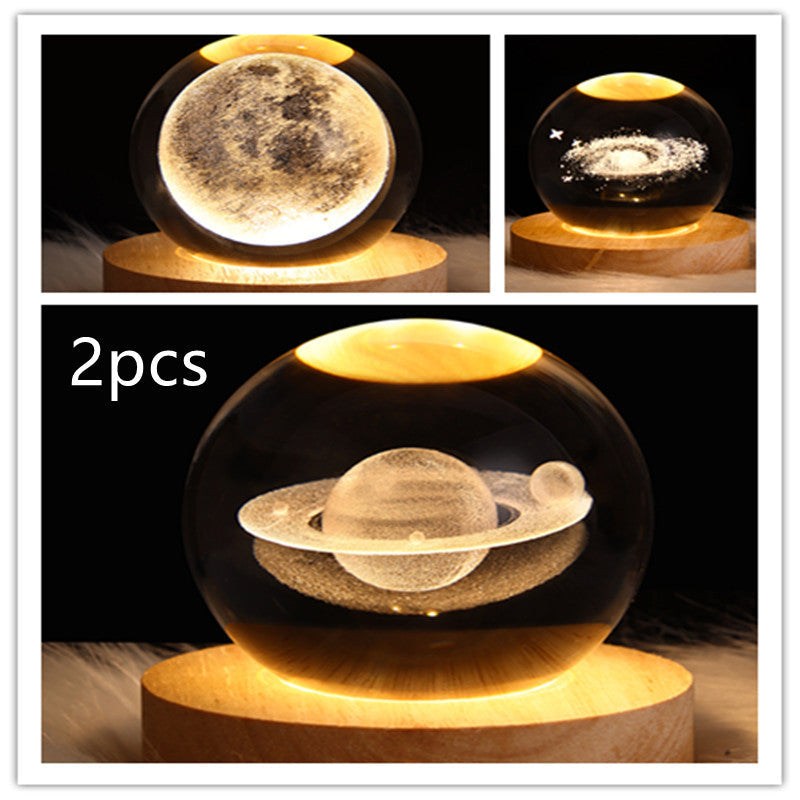 3D Galaxy Crystal Ball LED Night Light | Stornfield