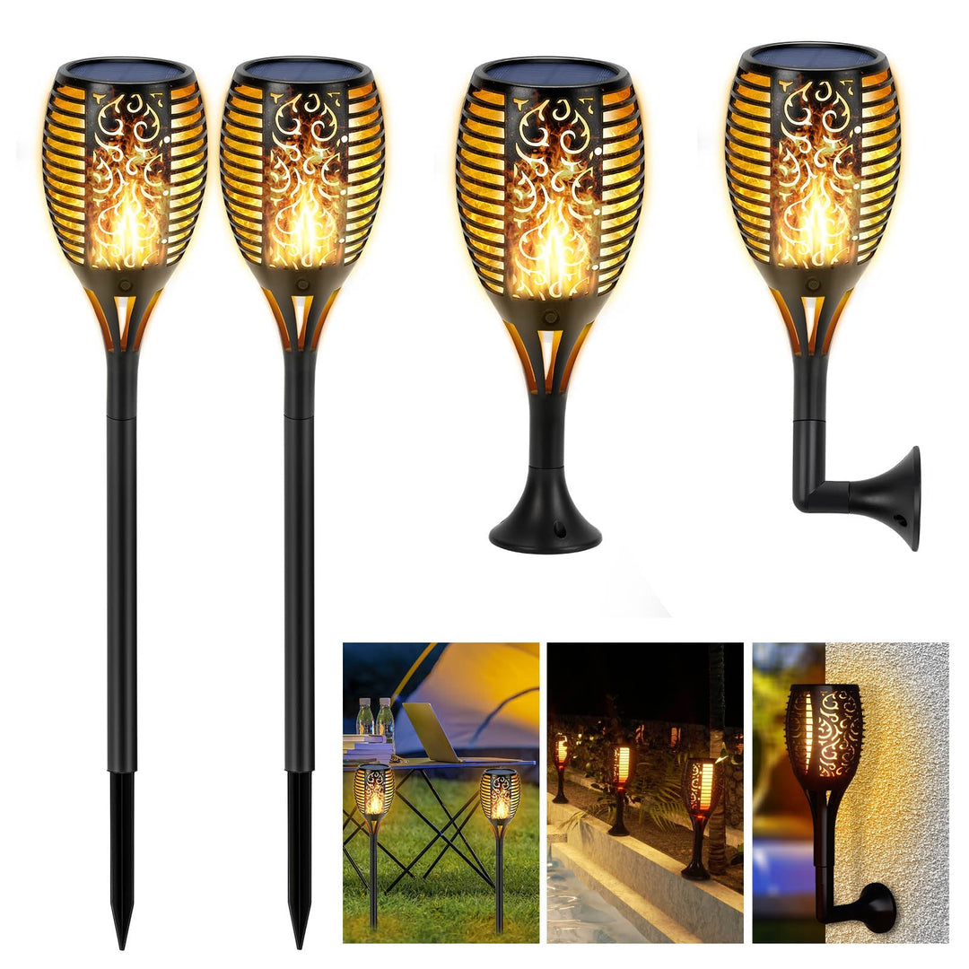 Solar lamps for outdoors 4 pieces 3 IN 1 solar torches | Stornfield