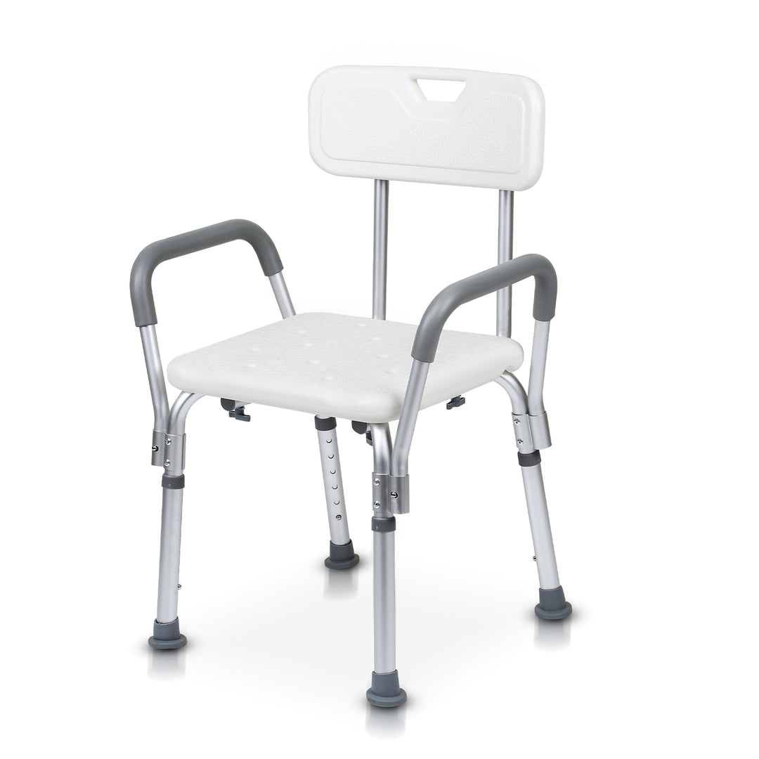 Shower stool height adjustable bath stool with backrest | Stornfield