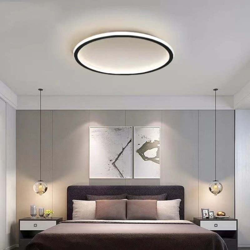 LunaNova - Modern LED Ceiling Light Metal/Acrylic for Living and Bedroom, Stornfieldack/White Design | Stornfield