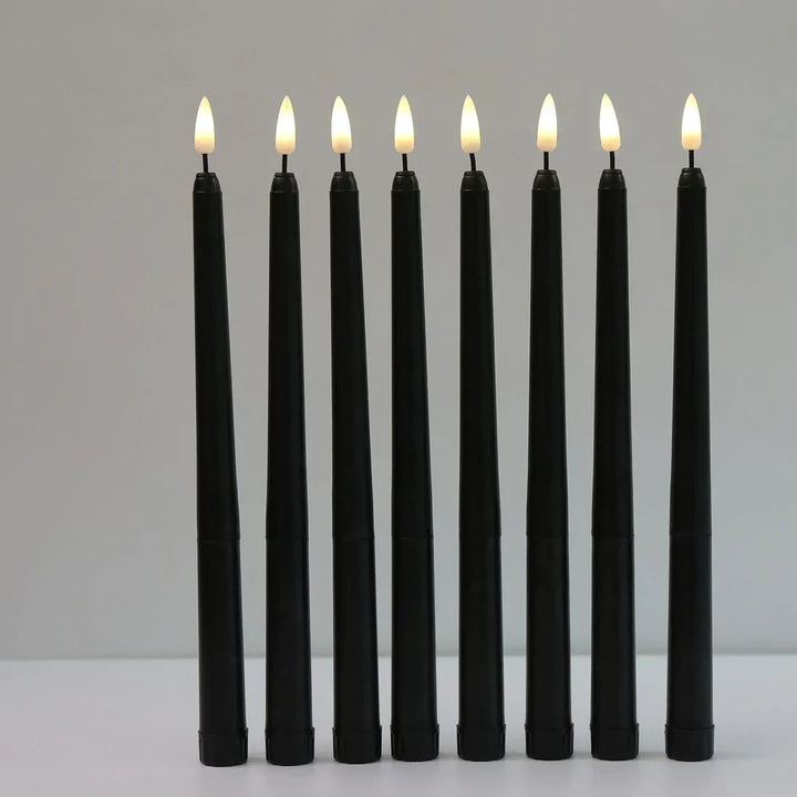 Stornfield | 3-Piece Black LED Candles with Flickering Flame