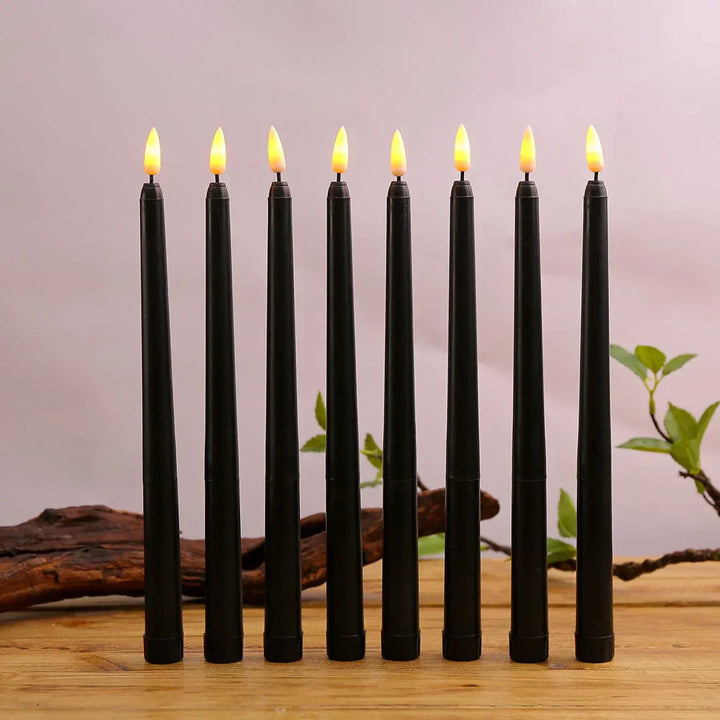 Stornfield | 3-Piece Black LED Candles with Flickering Flame