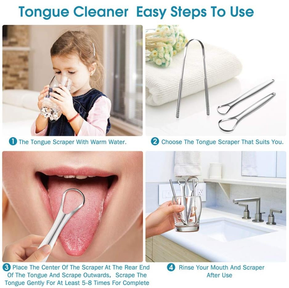 3Pcs Stainless Steel Tongue Cleaners | Stornfield