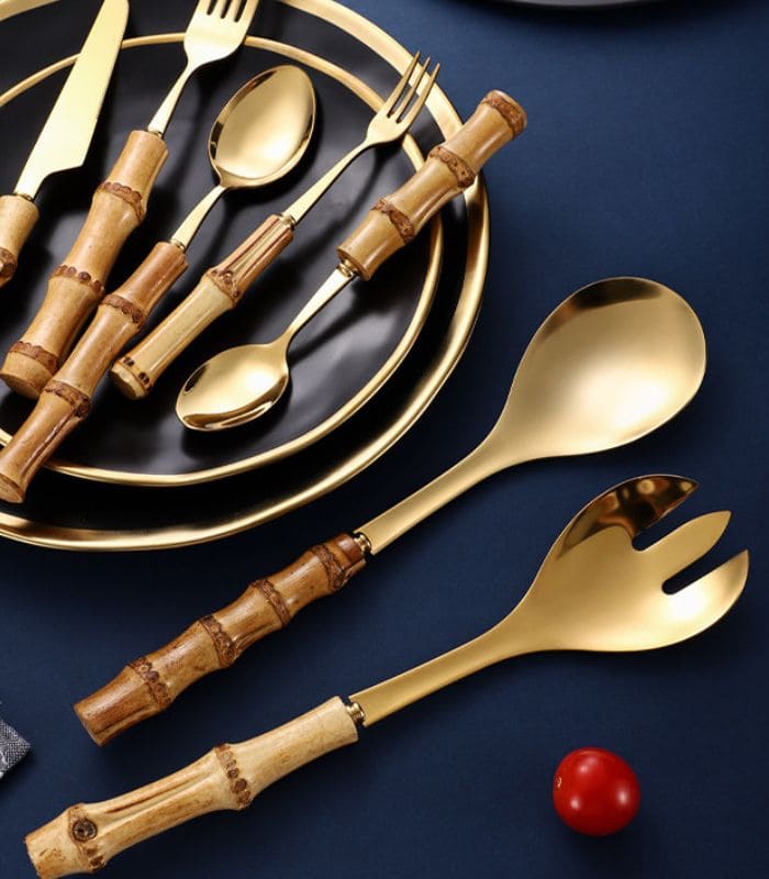 Stornfield | Bamboo Salad Serving Utensils Kitchen Accessories
