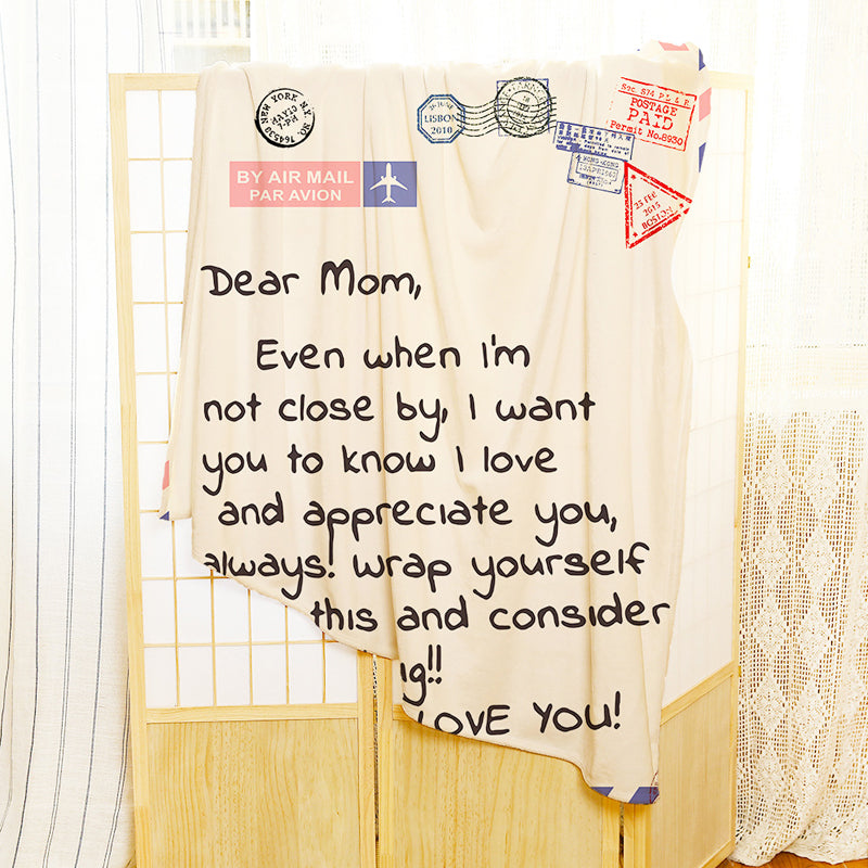 Letter Printed Flannel Throw Blanket Gift for Mom | Stornfield