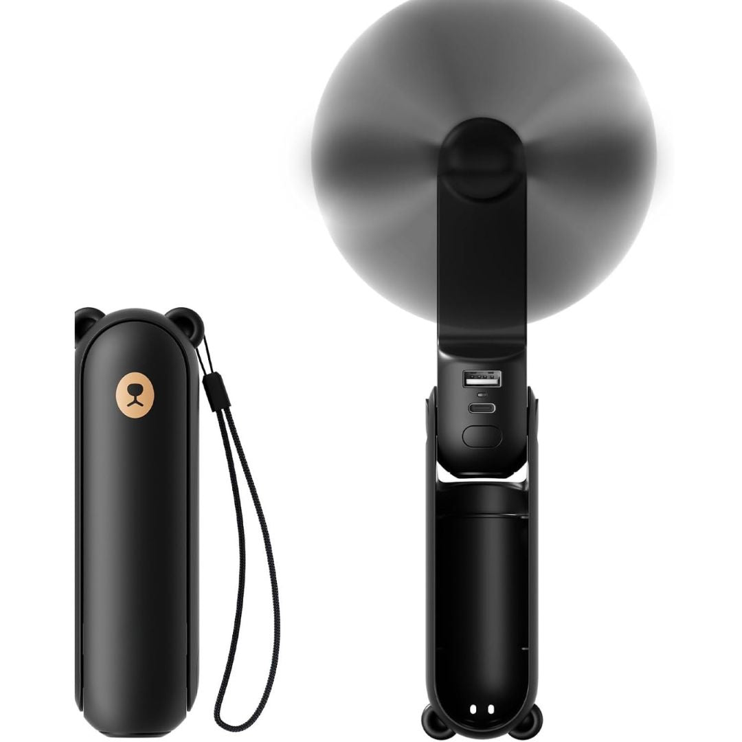 3 In 1 Handheld Mini Fan | USB Rechargeable, Foldable Design & Ideal for Travel, Camping, and Outdoor Activities | Stornfield