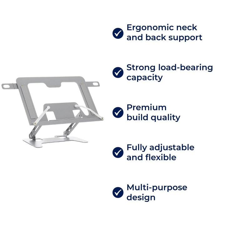 ReadEase | Adjustable Reading Stand – Ergonomic Neck Relief – Compact Foldable Design – For Comfort at Home, Office, and Stornfield Desk