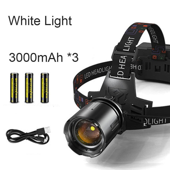 Stornfield | Rechargeable Waterproof Bright LED Work Headlamp, with Zoomable Light, 3 Light Modes & Powerbank, for Camping, Hiking, Hunting, Outdoors