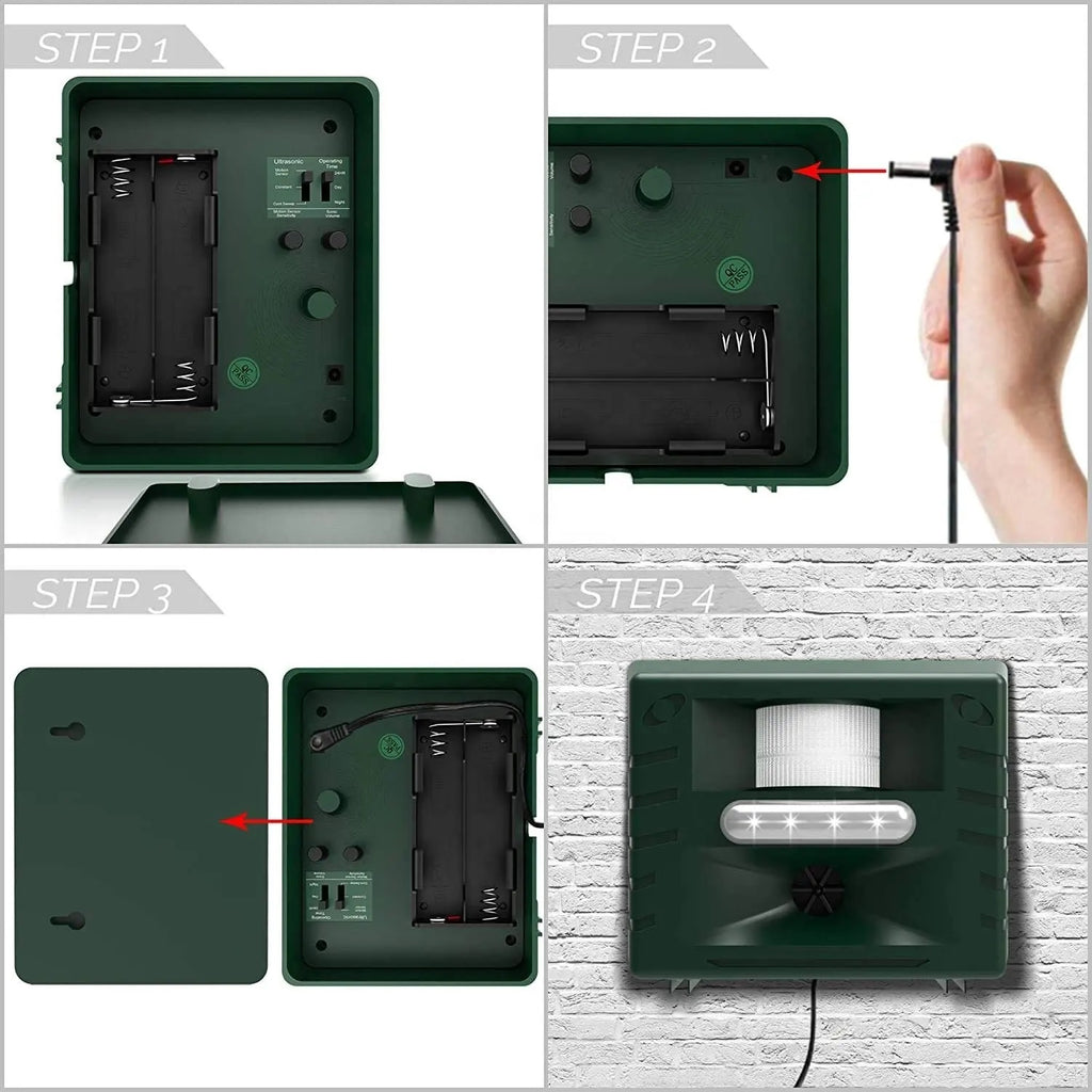 Stornfield | Outdoor Ultrasonic Bird Repeller | Effective, Humane Woodpecker Deterrent for Gardens, Patios & Farms