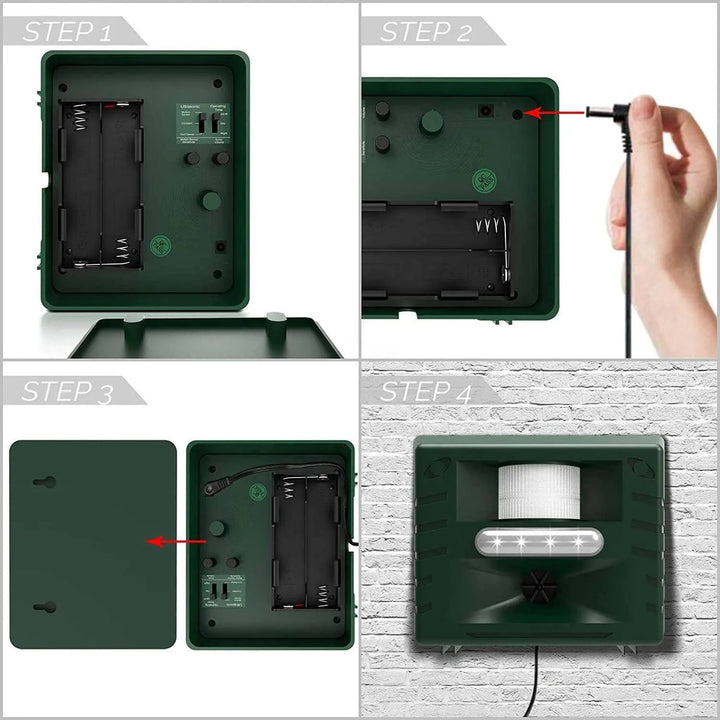 Stornfield | Outdoor Ultrasonic Bird Repeller | Effective, Humane Woodpecker Deterrent for Gardens, Patios & Farms