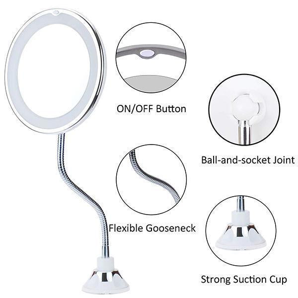 Stornfield | 10x Magnifying LED Lighted Makeup Mirror