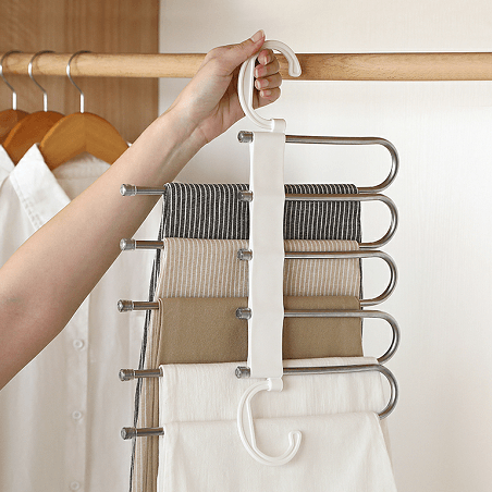Space-saving multi-pants hanger clothes hanger | Stornfield