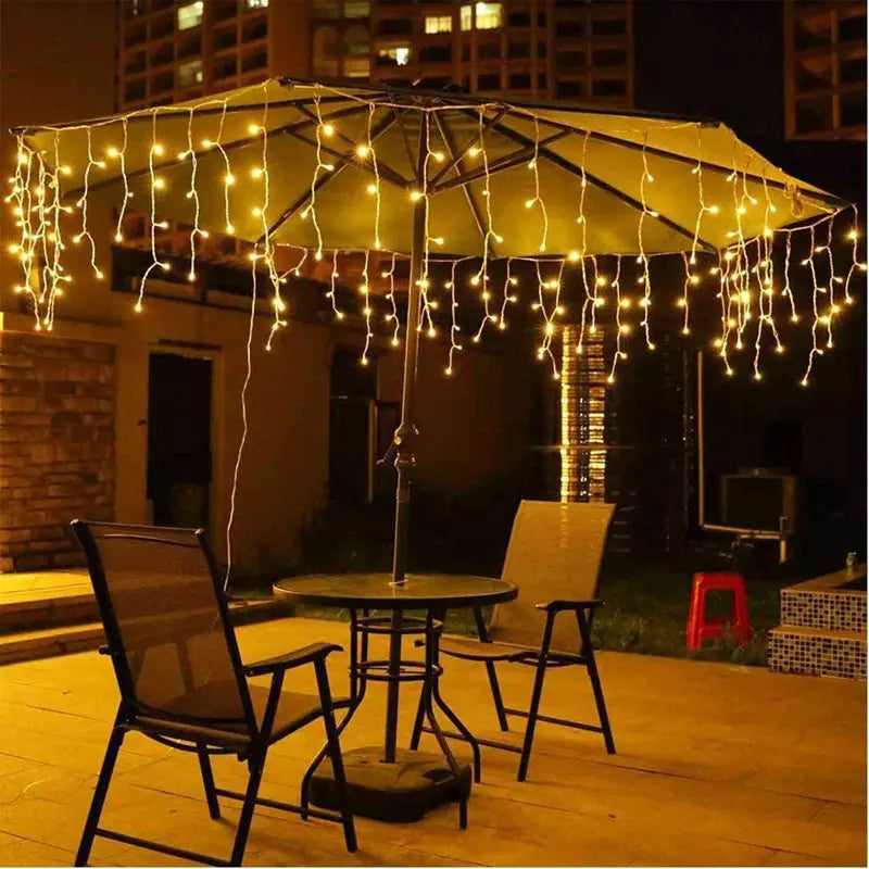 Stornfield | Quntis 10m 300 LED Solar String Lights - IP44 Waterproof Outdoor Garden Patio Christmas Waterfall Icicle Lights for Holiday Party Decoration