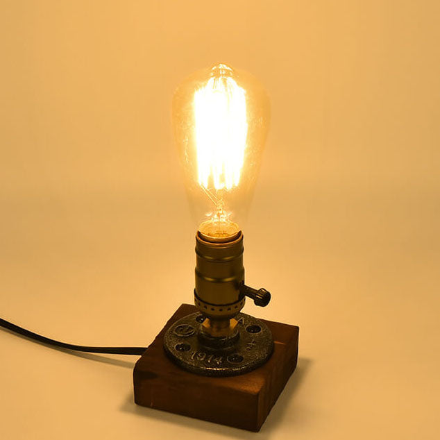 Stornfield | Industrial Vintage Iron 1-Light Bulb Table Lamp