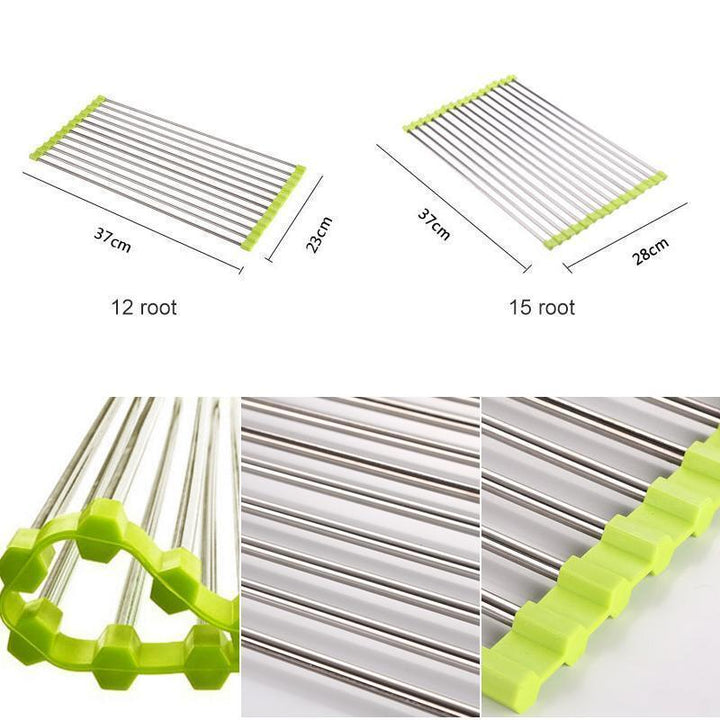 Stainless steel dish rack, rollable, foldable | Stornfield