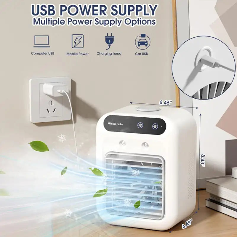 Compact Portable Air Conditioner Fan with USB Charging | Stornfield