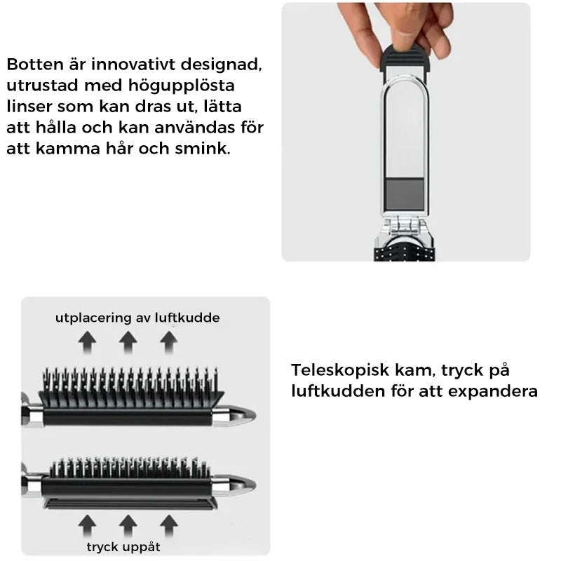 Stornfield | MirrorFlex Travel Mirror Hair Brush | Foldable & Compact | Practical Styling on the Go
