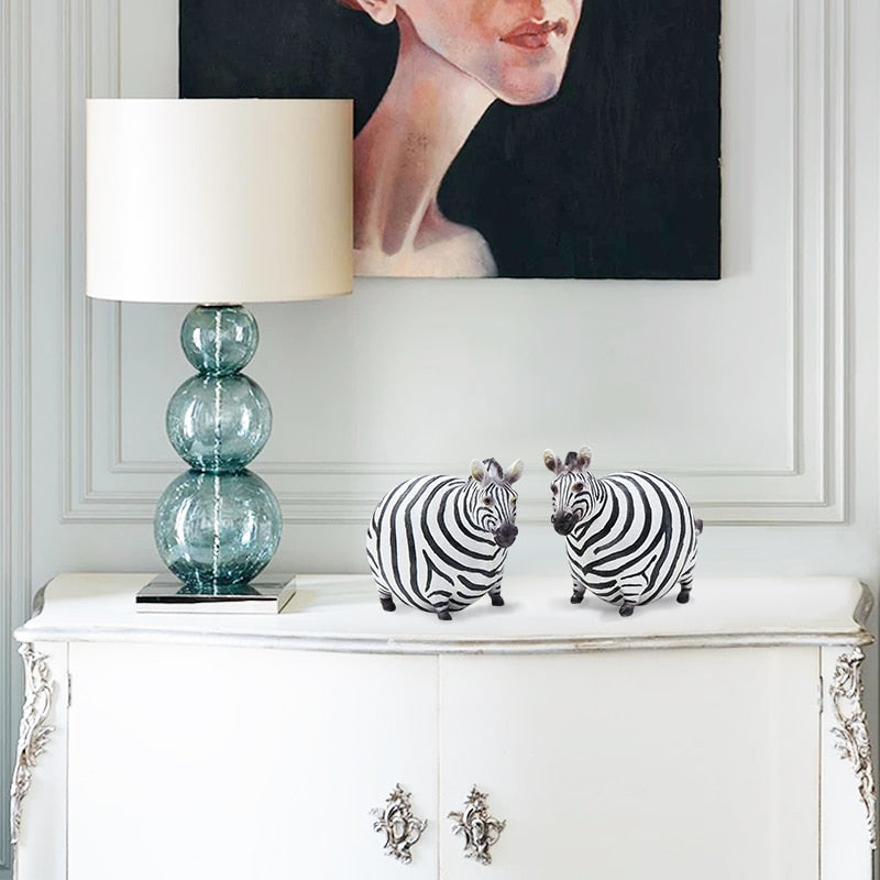 Modern Cute Zebra Resin Figurines | Stornfield