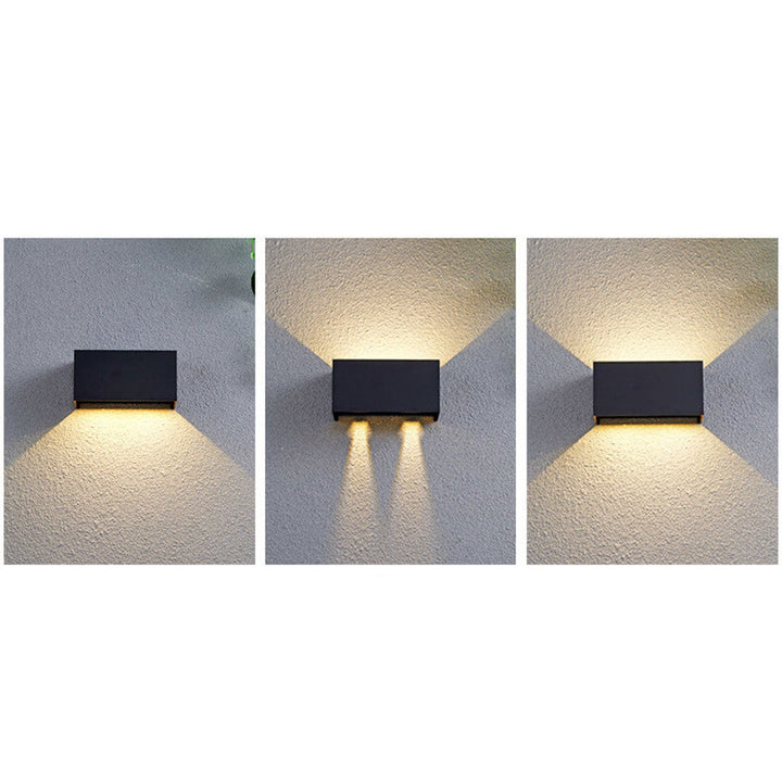 Modern Outdoor Waterproof Rectangular LED Up and Down Illuminated Outdoor Wall Sconce Lamp | Stornfield
