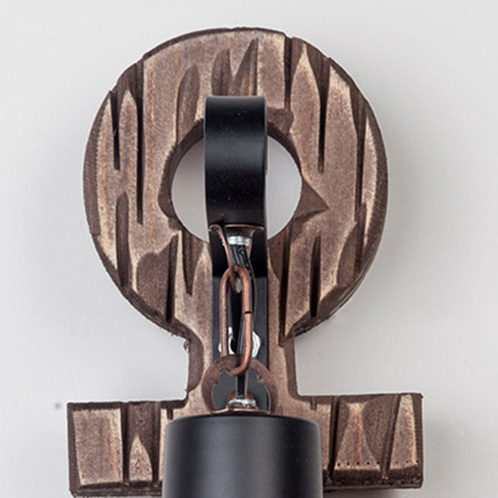 Stornfield | Vintage Anchor LED Wall Light - Industrial Metal and Wood for Dining Room/Living Room